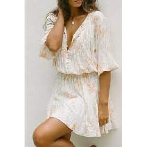 Sabo Skirt Pellier Pintuck Floral Mini Dress